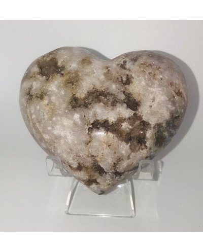 Pink Amethyst Heart With Drusy One Of A Kind