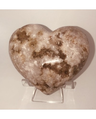 Pink Amethyst Heart With Drusy One Of A Kind