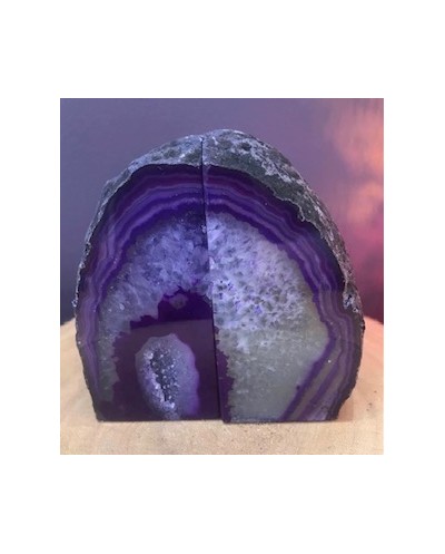 Agate Purple Book Ends