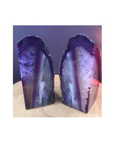 Agate Purple Book Ends